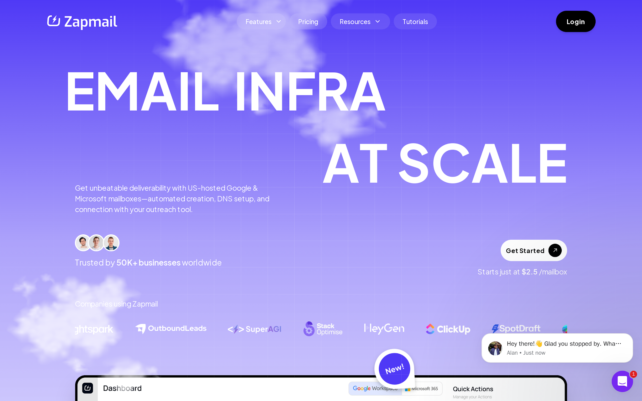 Zapmail mailbox positioning
