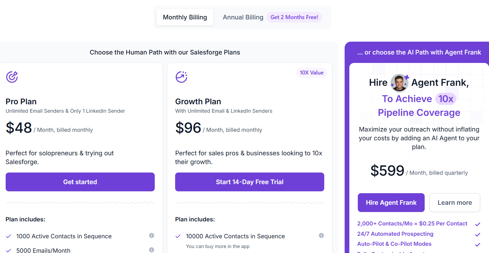 Salesforge pricing