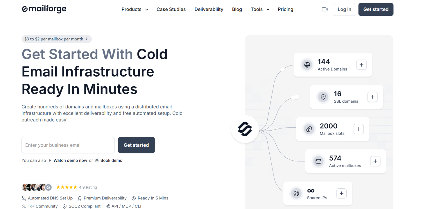 Mailforge homepage