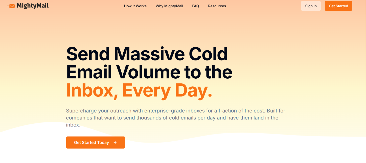 Mightymail homepage