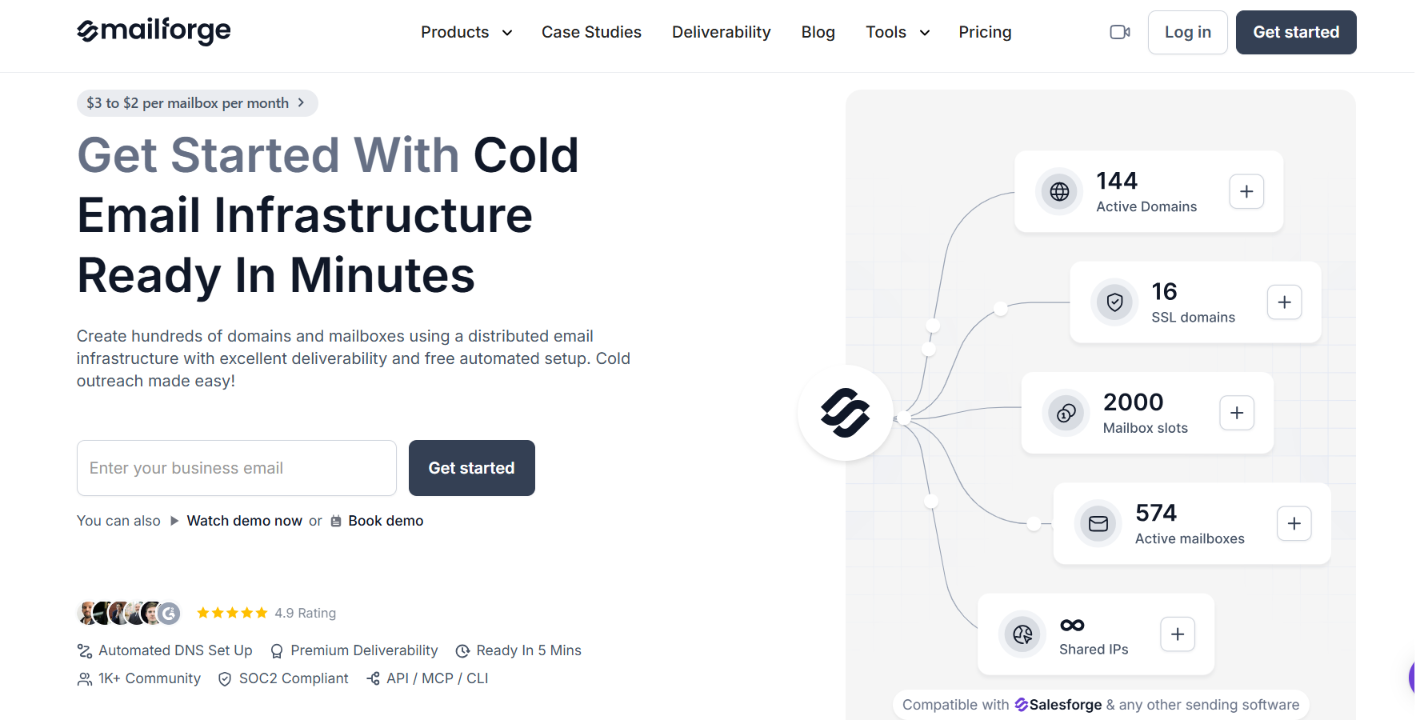 Mailforge homepage