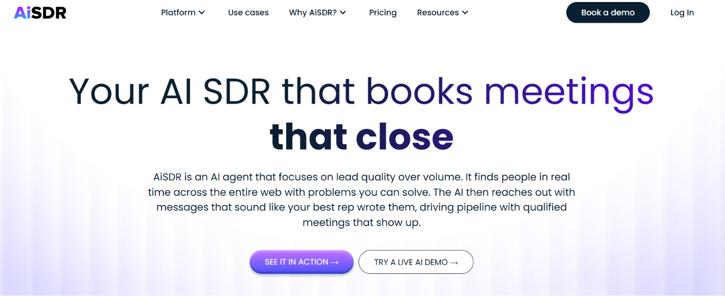 AiSDR homepage
