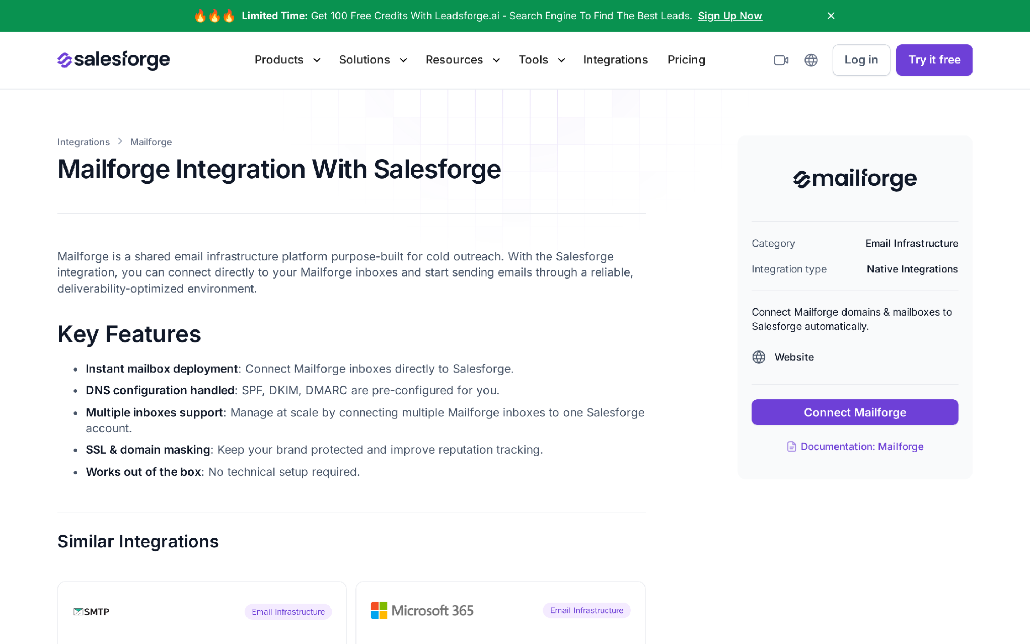 Mailforge integration with Salesforge