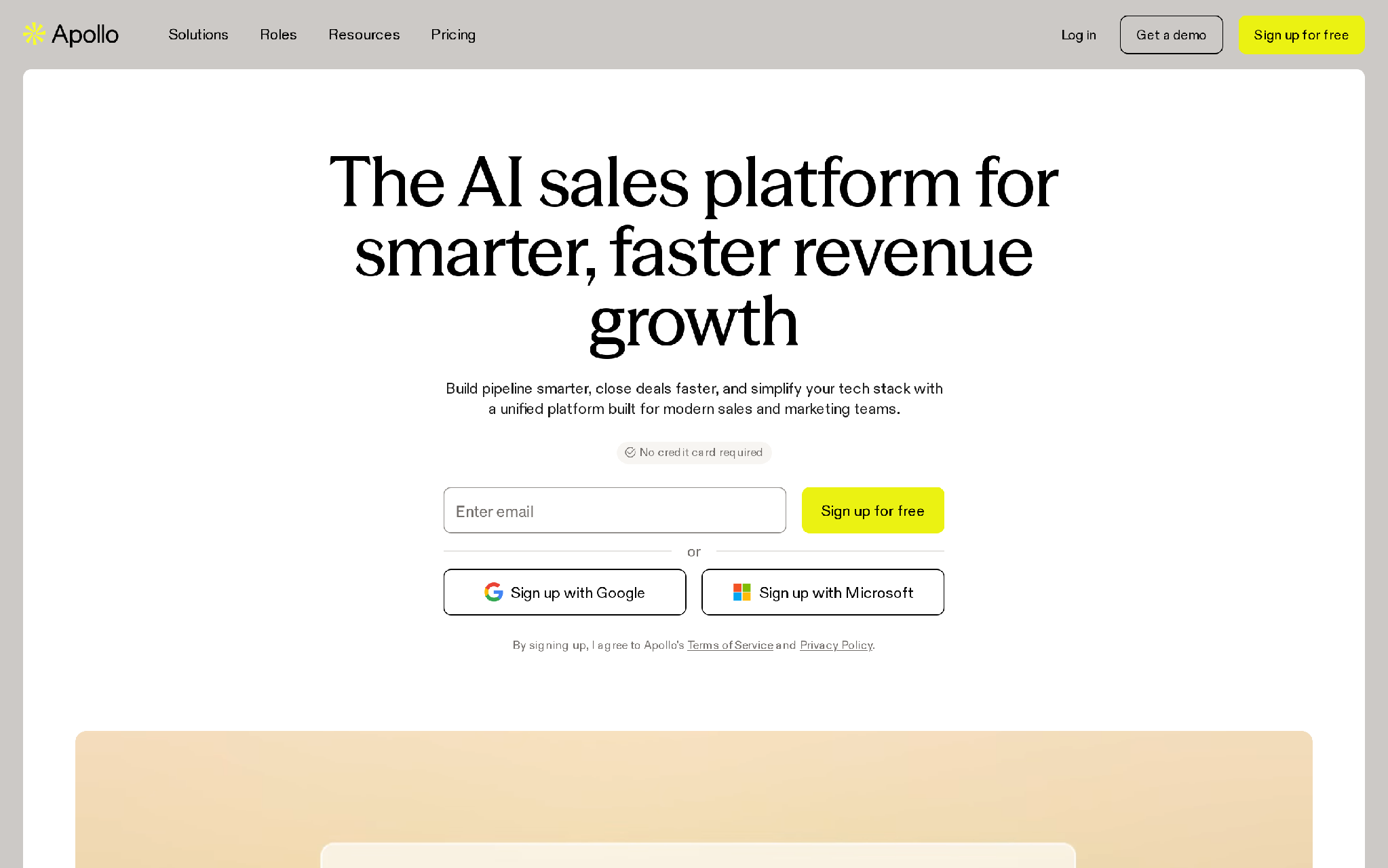 Apollo.io homepage and product positioning