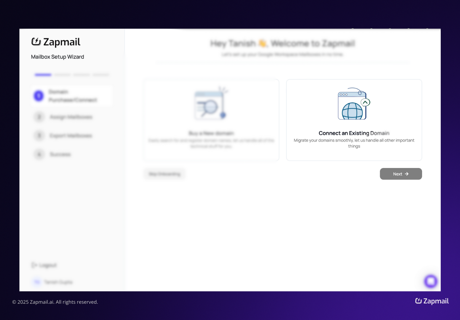 Connecting Existing Domains in Zapmail