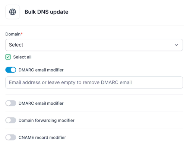 Bulk DNS update on Primeforge