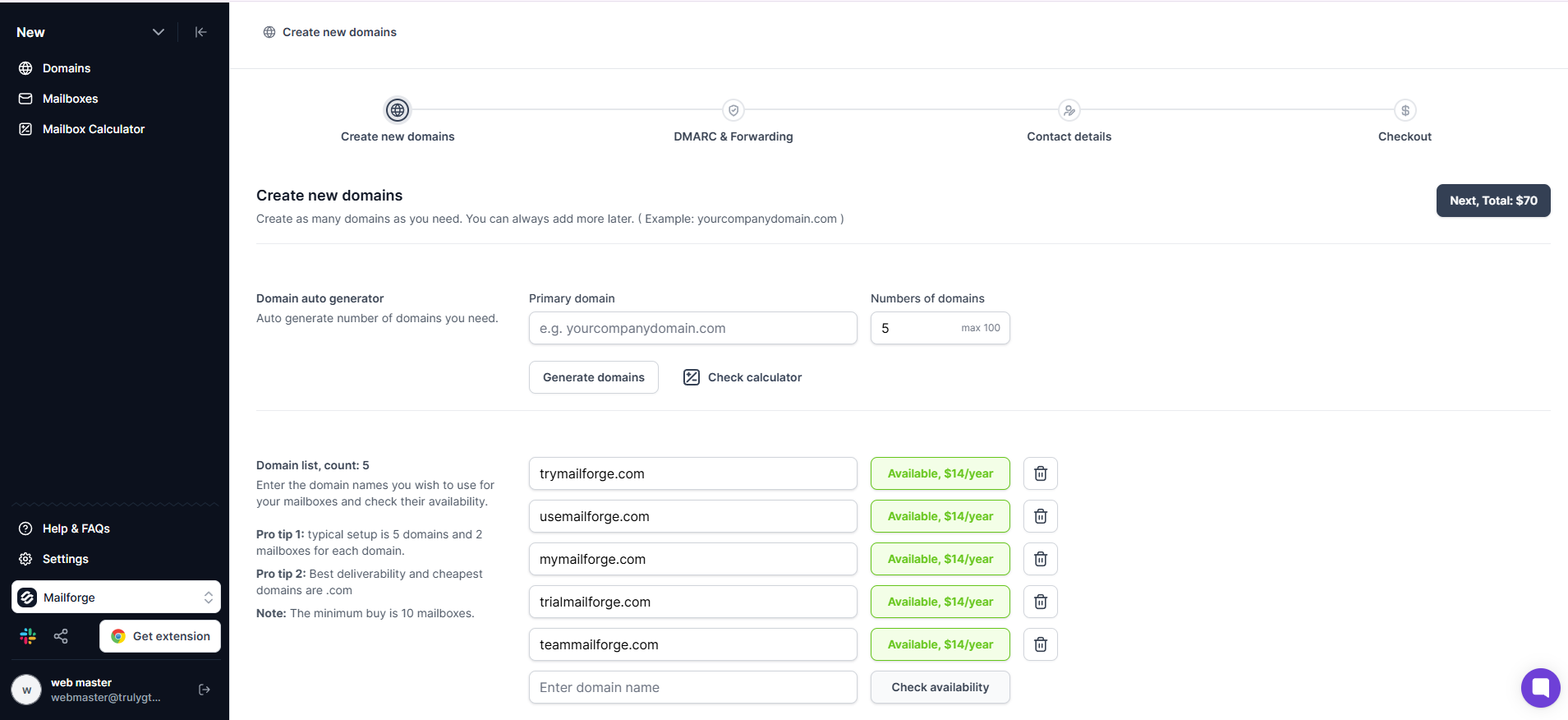 How to Create Your Email Accounts and Domains in Mailforge