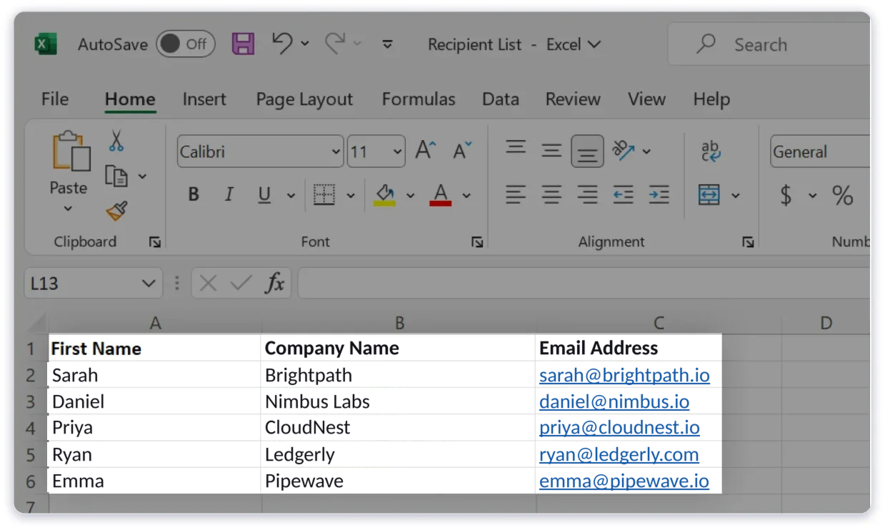 Prepare Your Mailing List in Excel