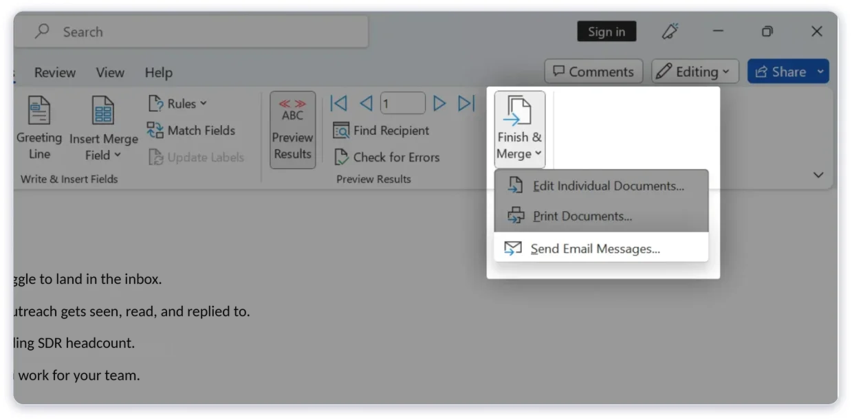 Step 5: Preview and Send Your Merged Emails