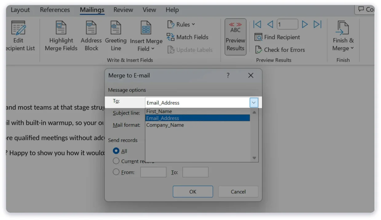 Step 4: Personalize Your Email With Merge Fields