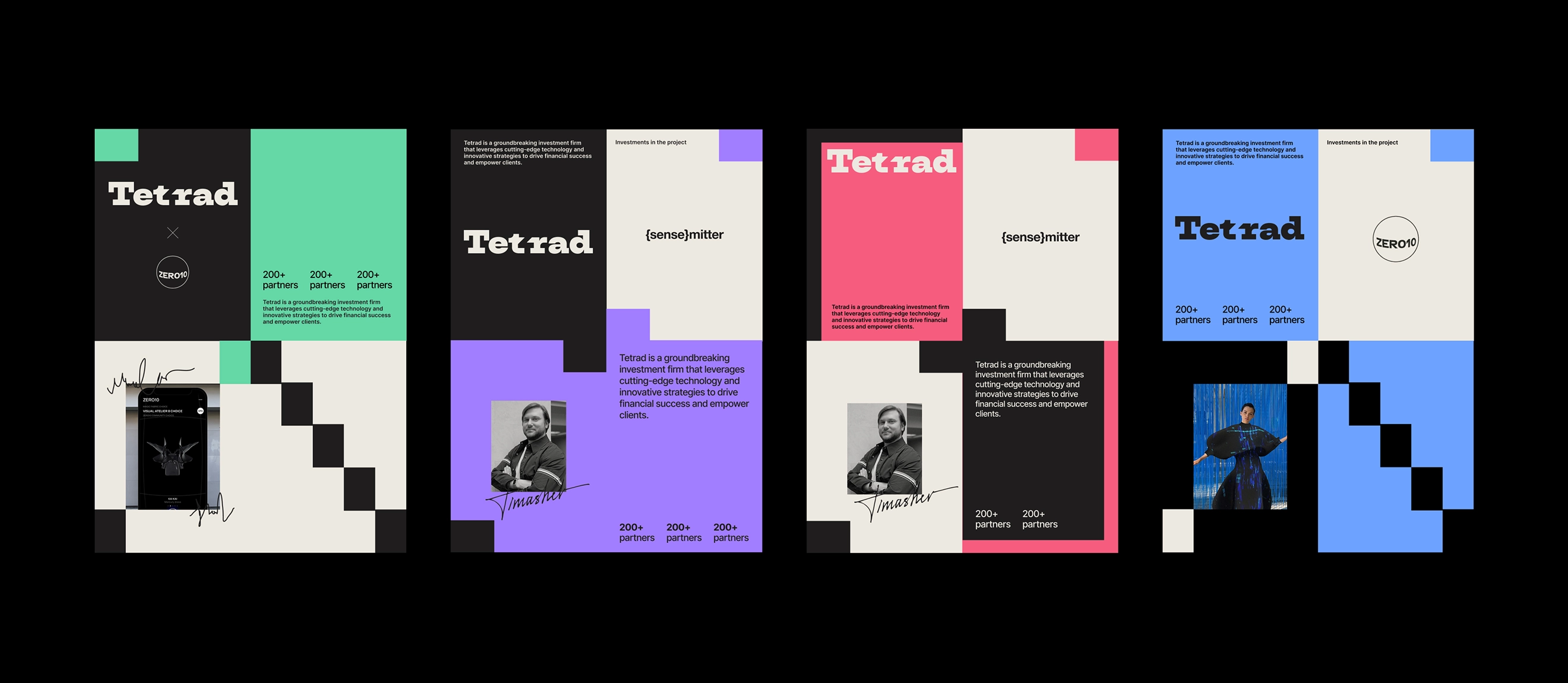 Tetrad branding layout examples