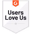 G2 Users Love Us shield badge with a star below the text.