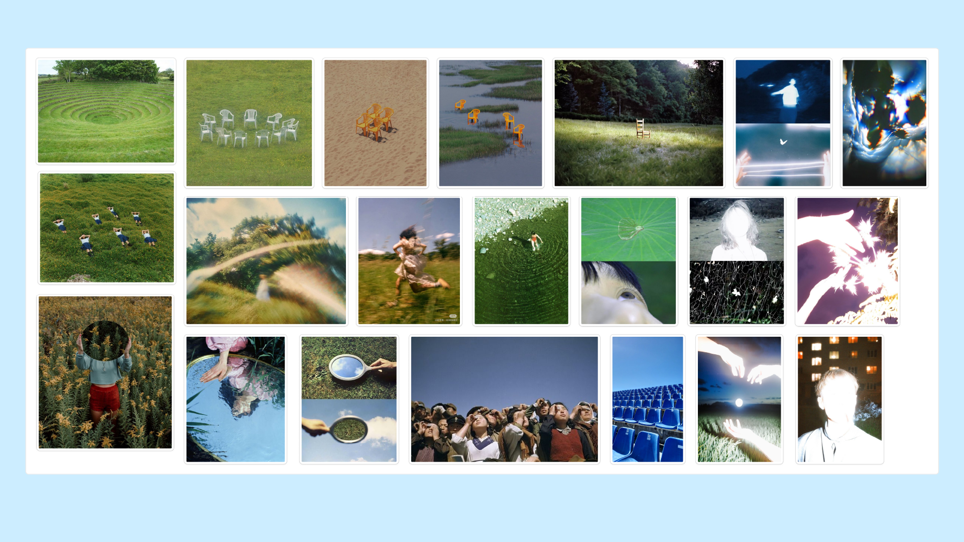 Moodboard des inspirations au début du projet, collage de plusieurs photos et ambiance