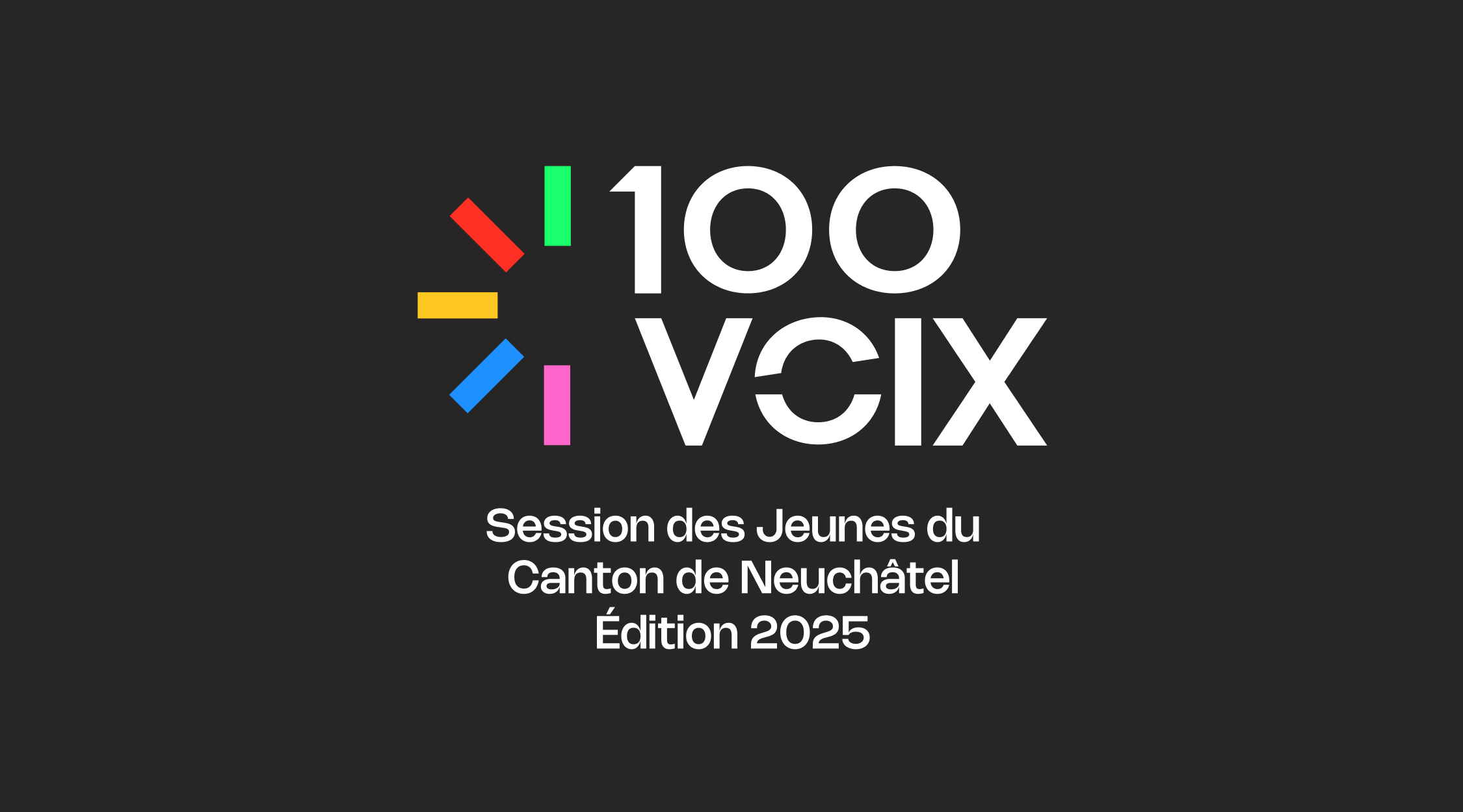 Logo 100 voix sur fond noir