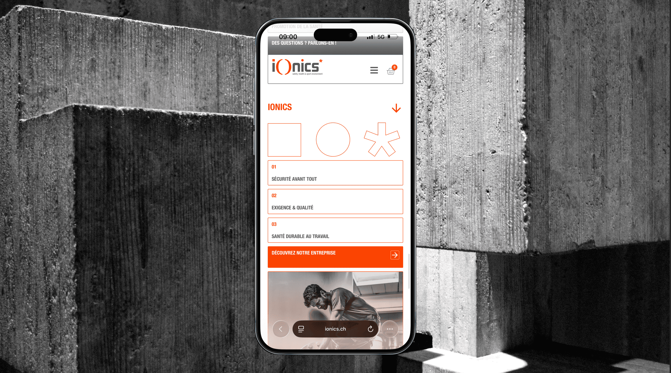Iphone sur la page web ionics