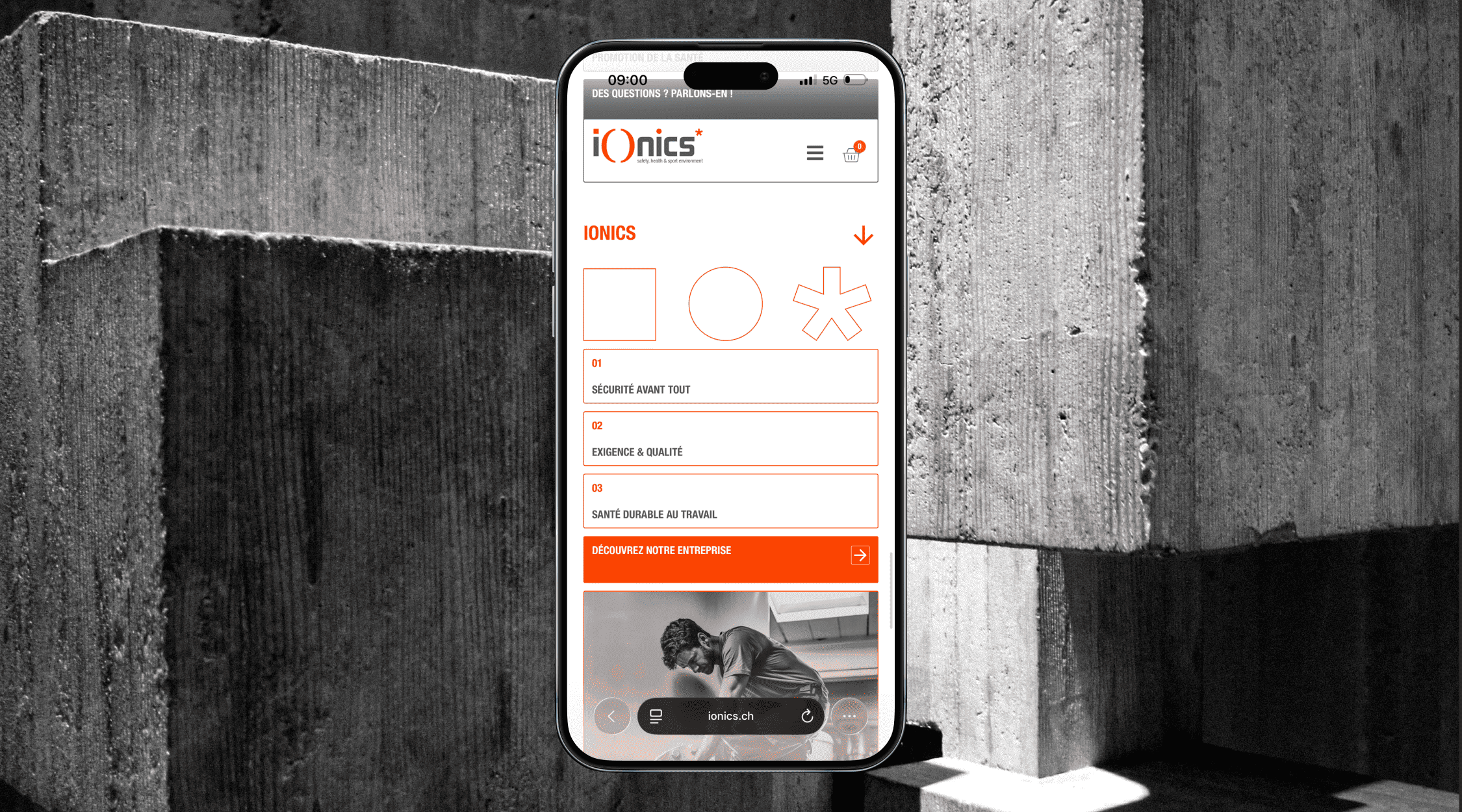 Iphone sur la page web ionics