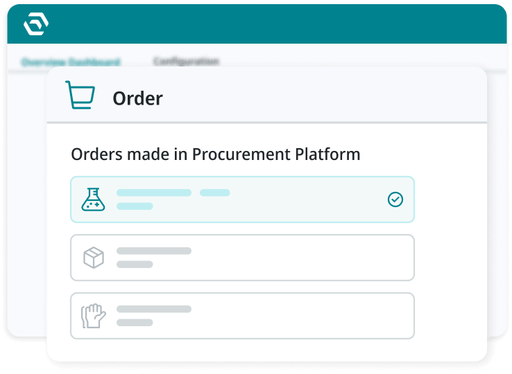 An order is placed through your existing procurement platform.