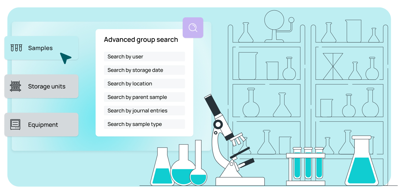 laboratory stock, inventory, samples, equipment