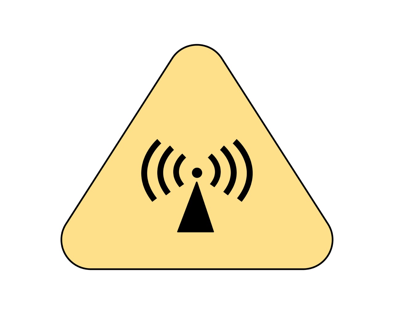 Non ionizing radiation and laser warning symbol