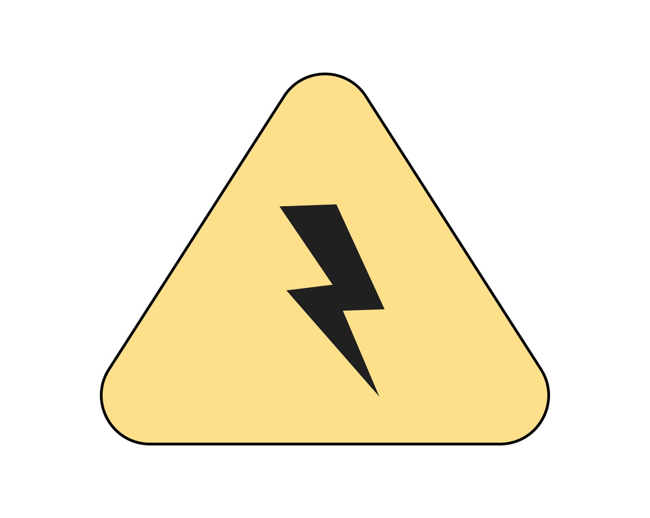 Electrical hazard and high voltage warning symbol