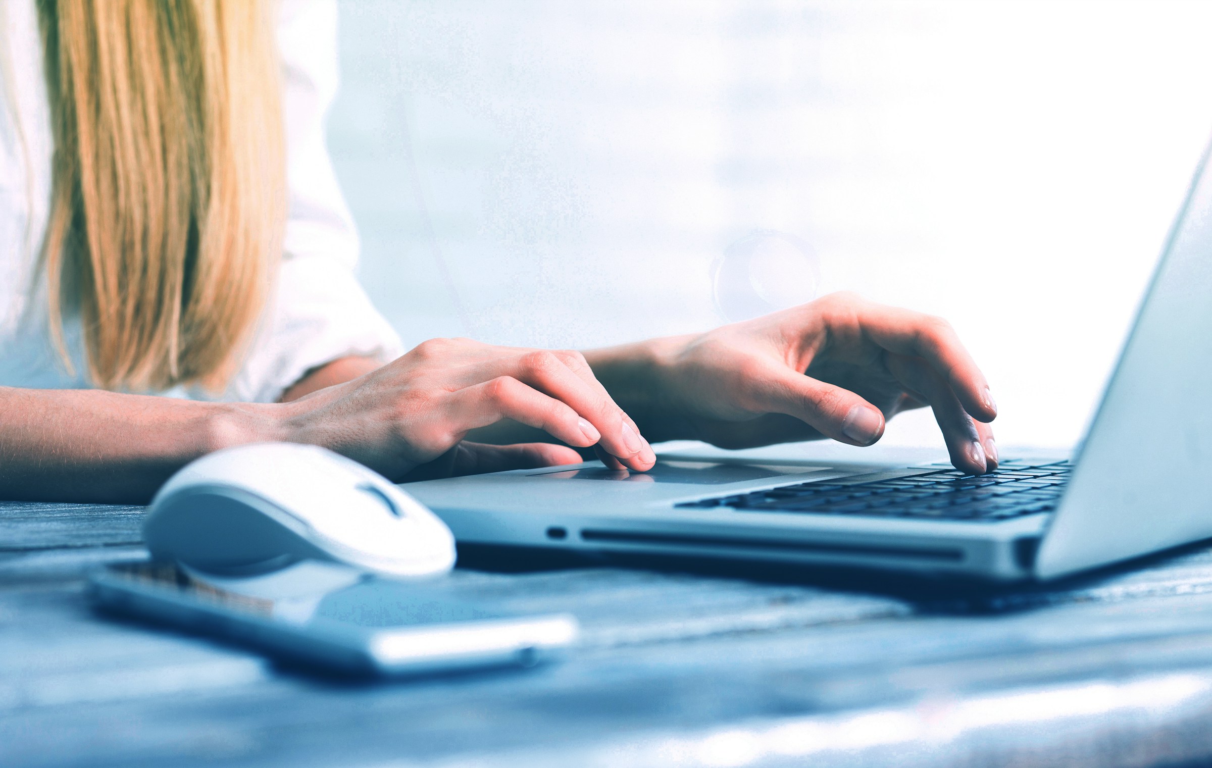Person Working on Laptop - AI Data Entry