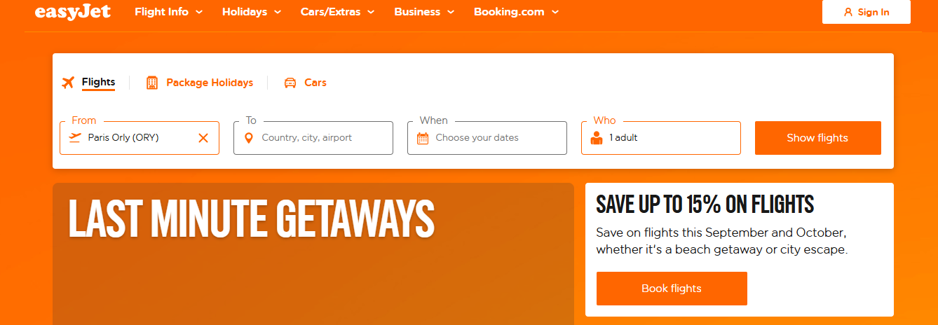 easy jet - AI Marketing Examples