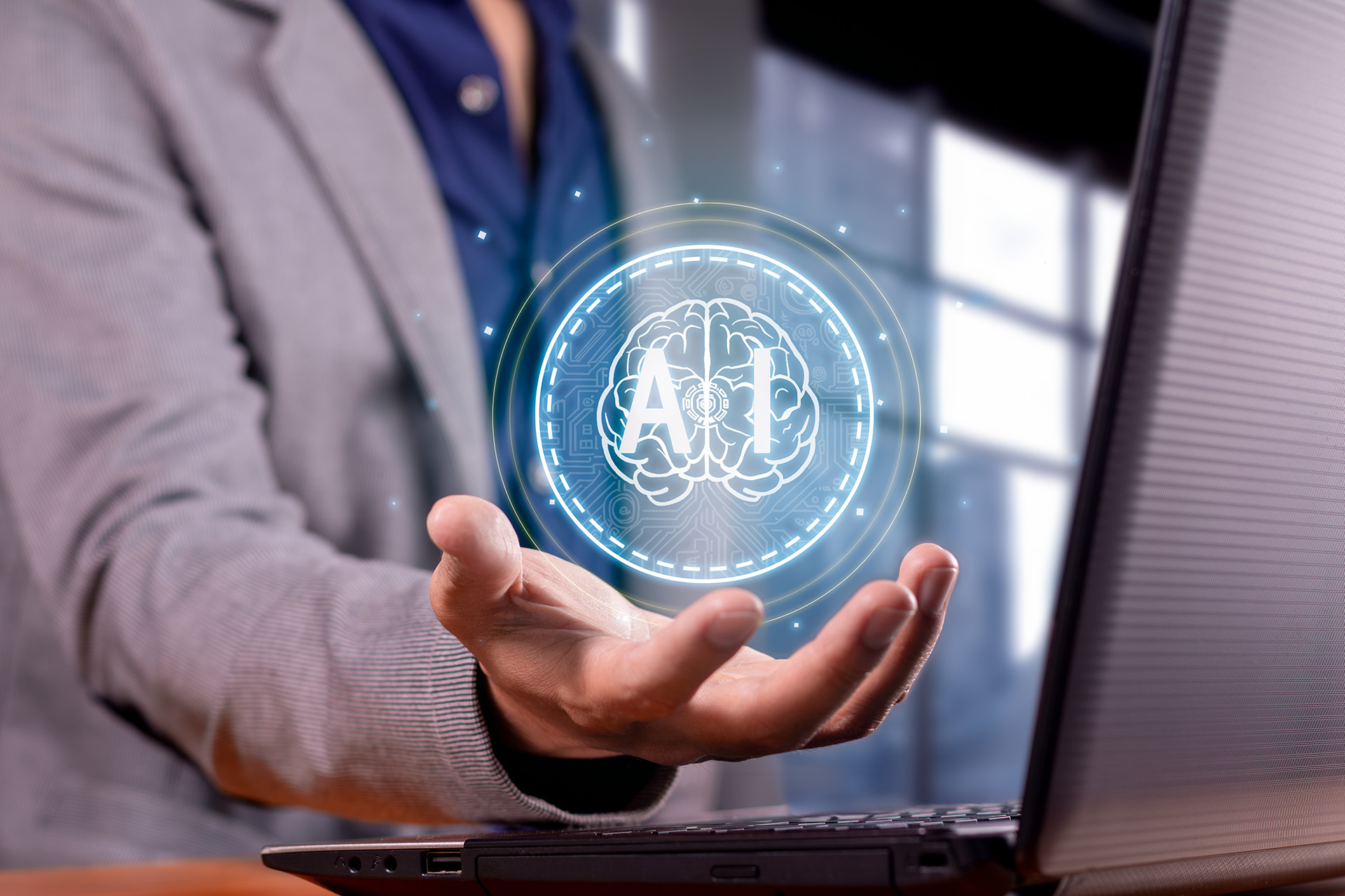 man using ai - Pros and Cons of AI in Marketing
