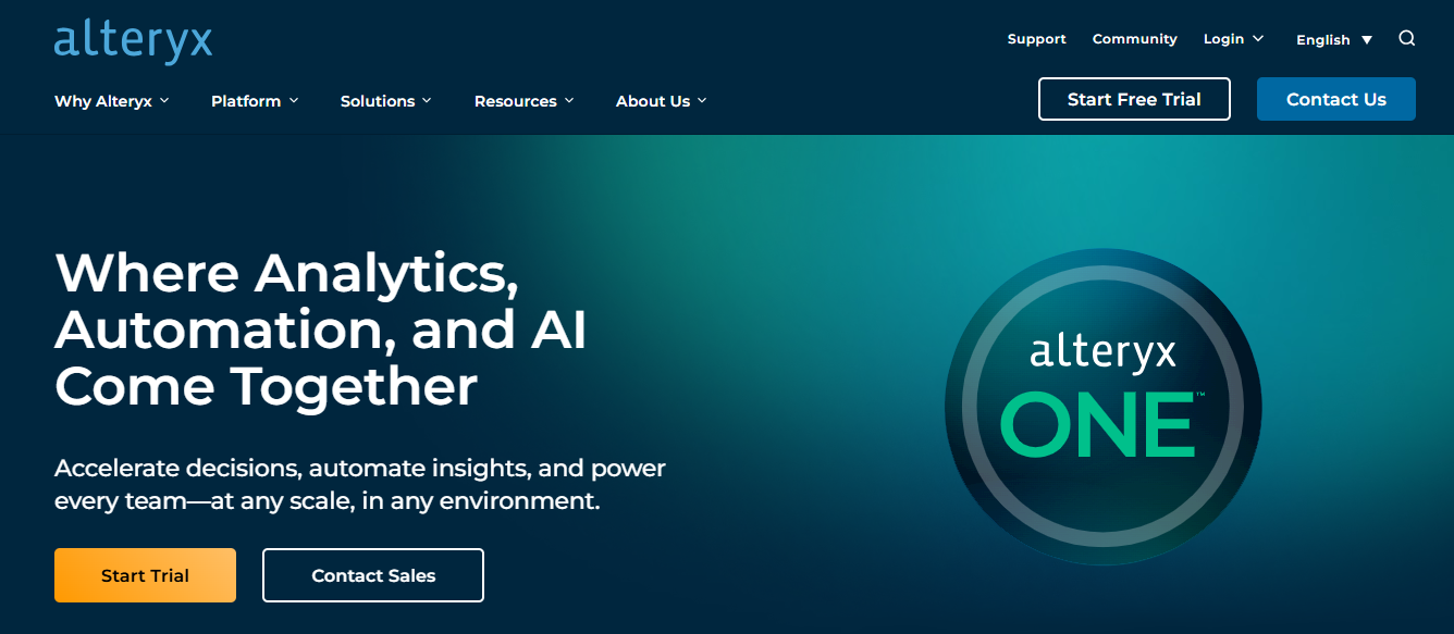alteryx - Best AI Tools for Business Analyst