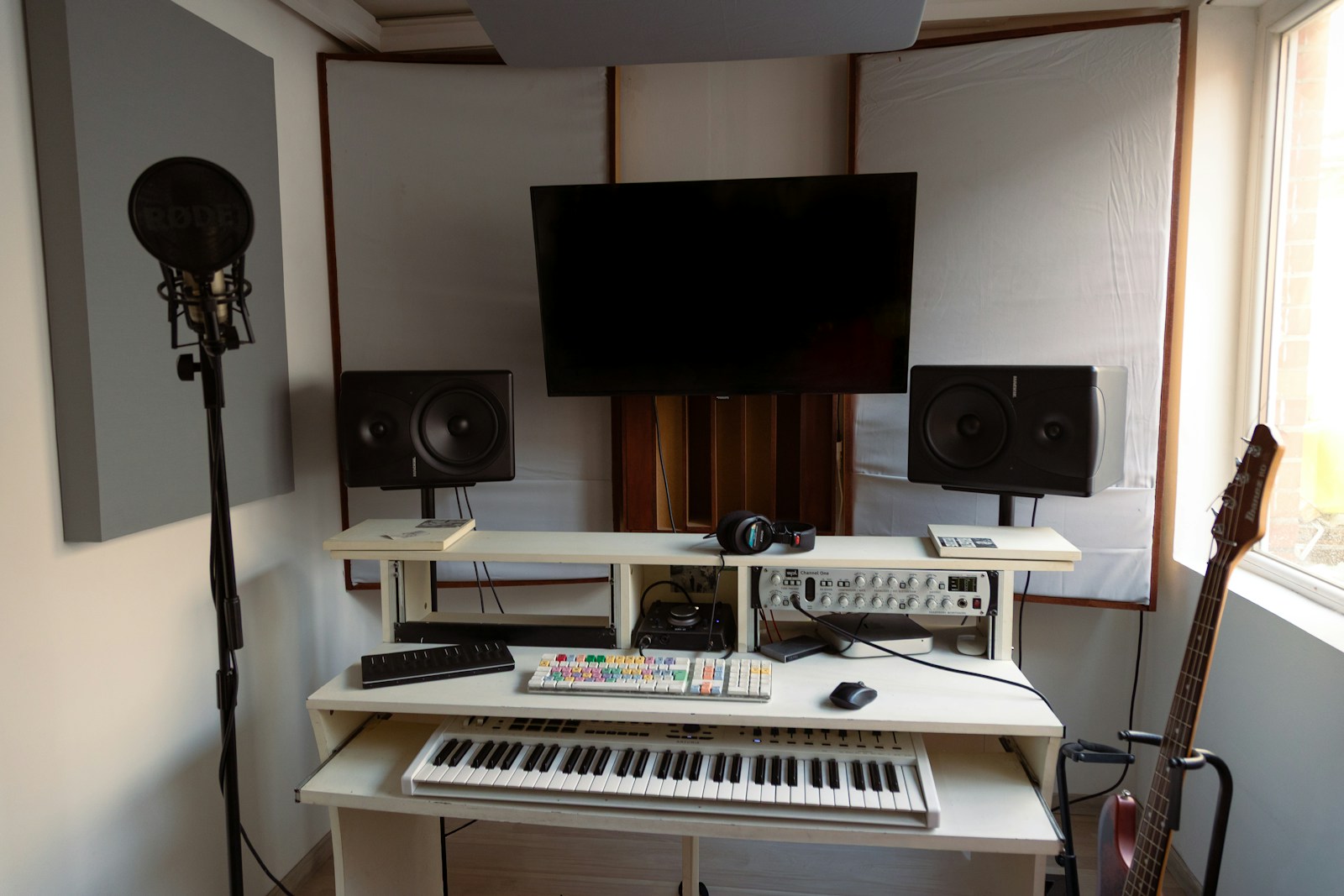 Recording and production workspace at Soundsitive Studio, photographed by Céline Cao