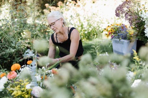 Angie Tomey gardening