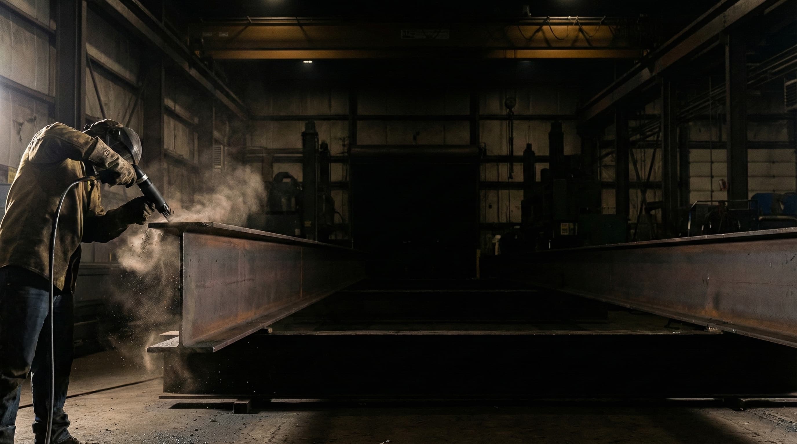 IPT pneumatic needle scaler in use at industrial workplace