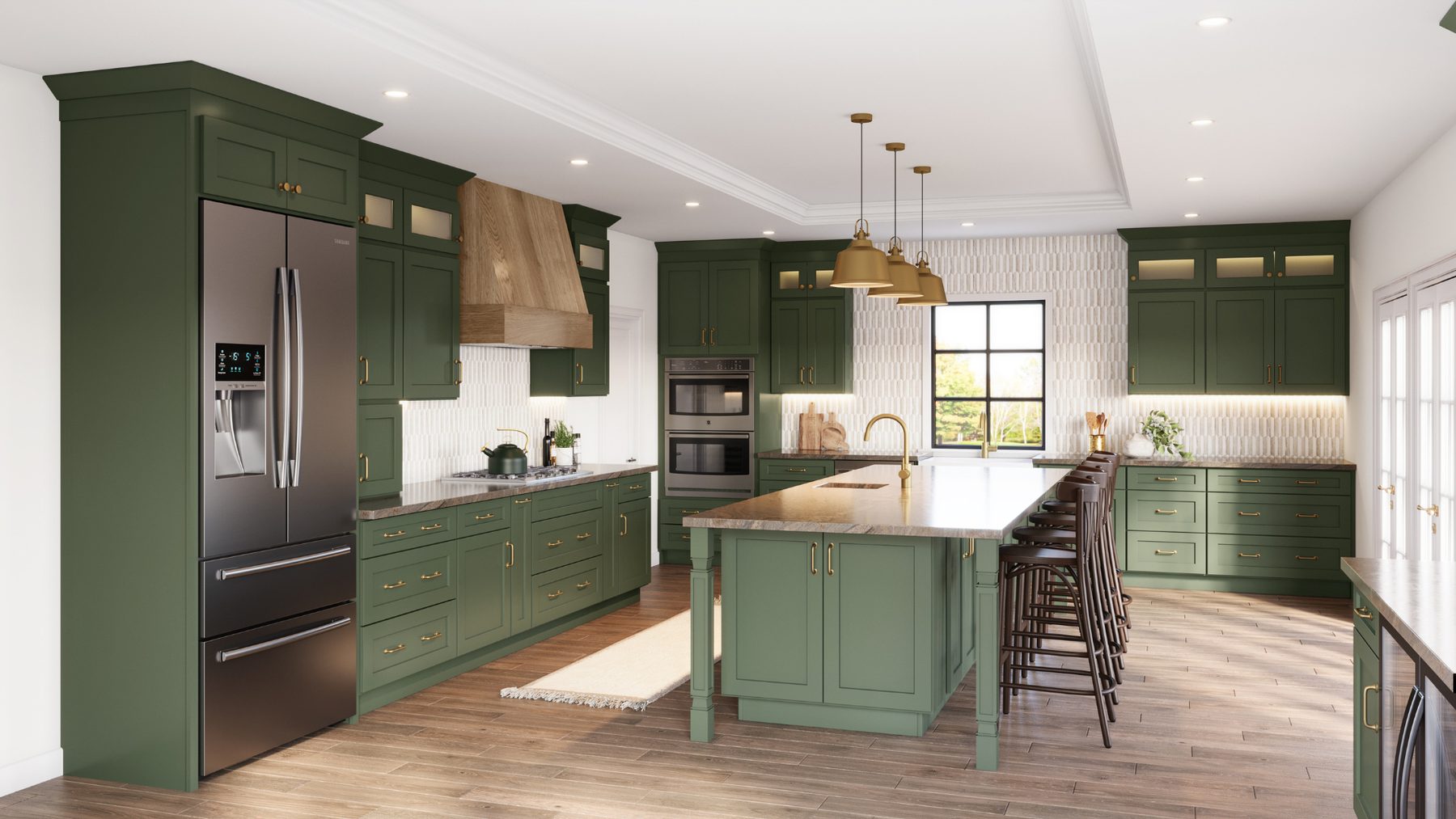 Kitchen with Modern Shaker Ivy pre-finished cabinet doors