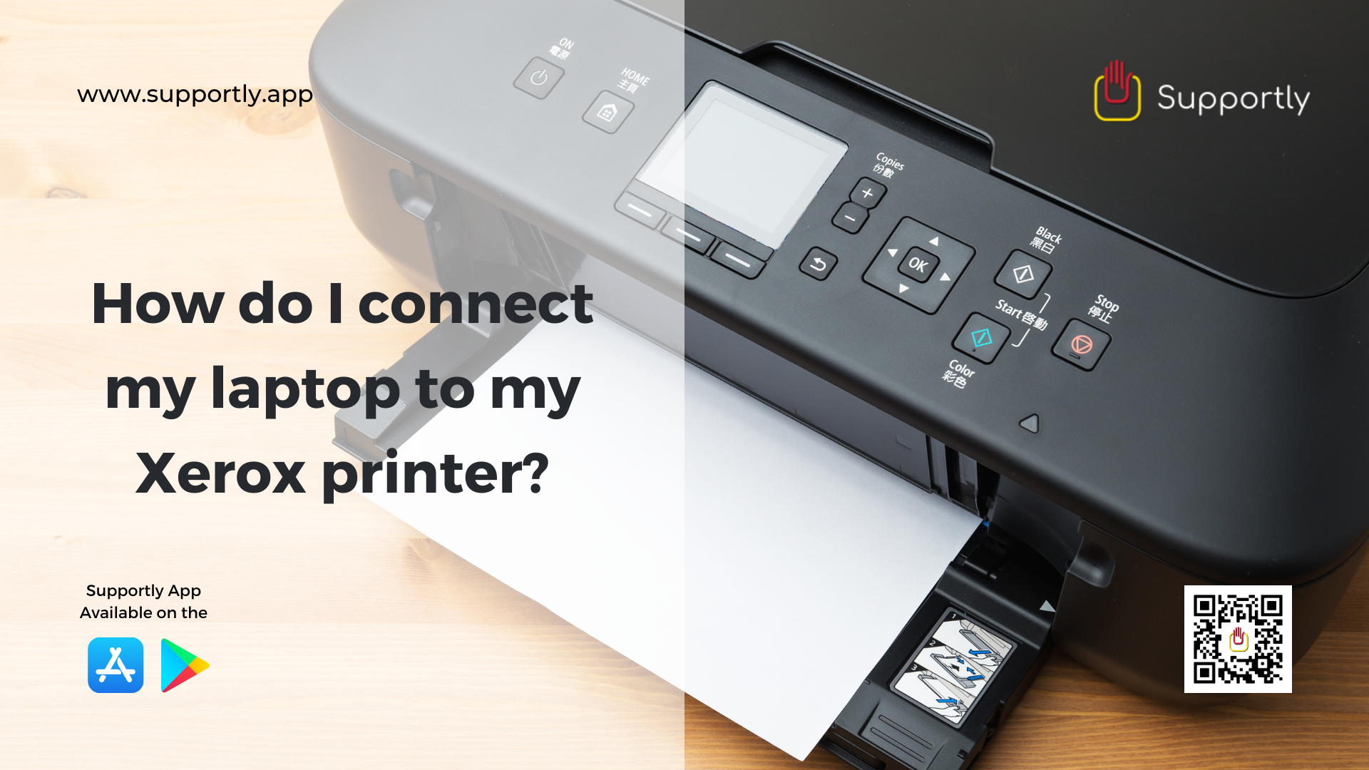 How do I connect my laptop to my Xerox printer?