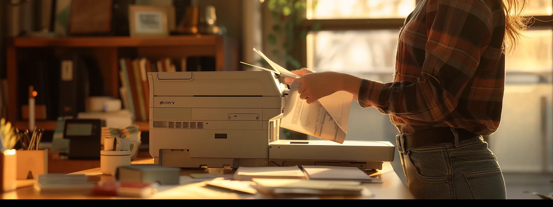 a person troubleshooting a brother printer with a paper jam error.