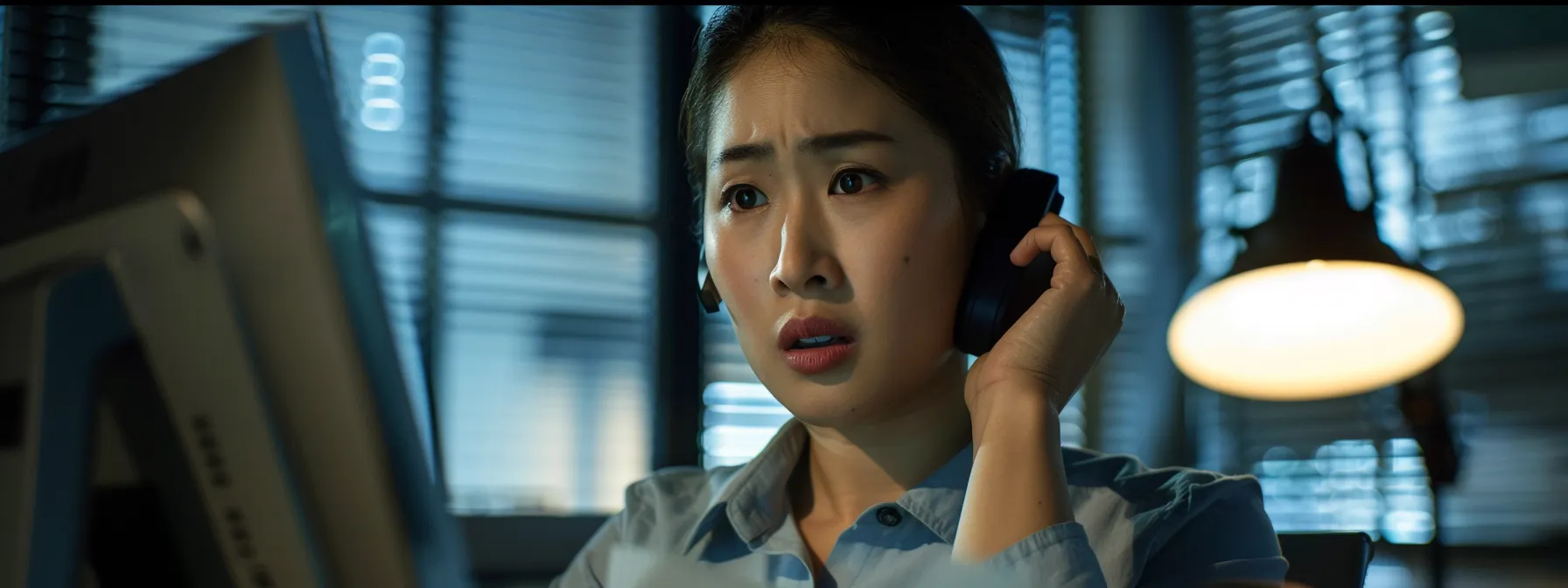 a person talking on the phone with a customer service representative for printer support.