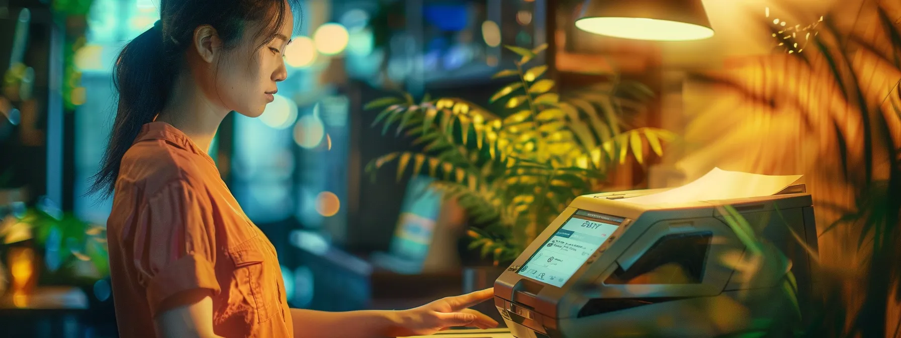 a person dialing the hewlett packard printer customer service number.