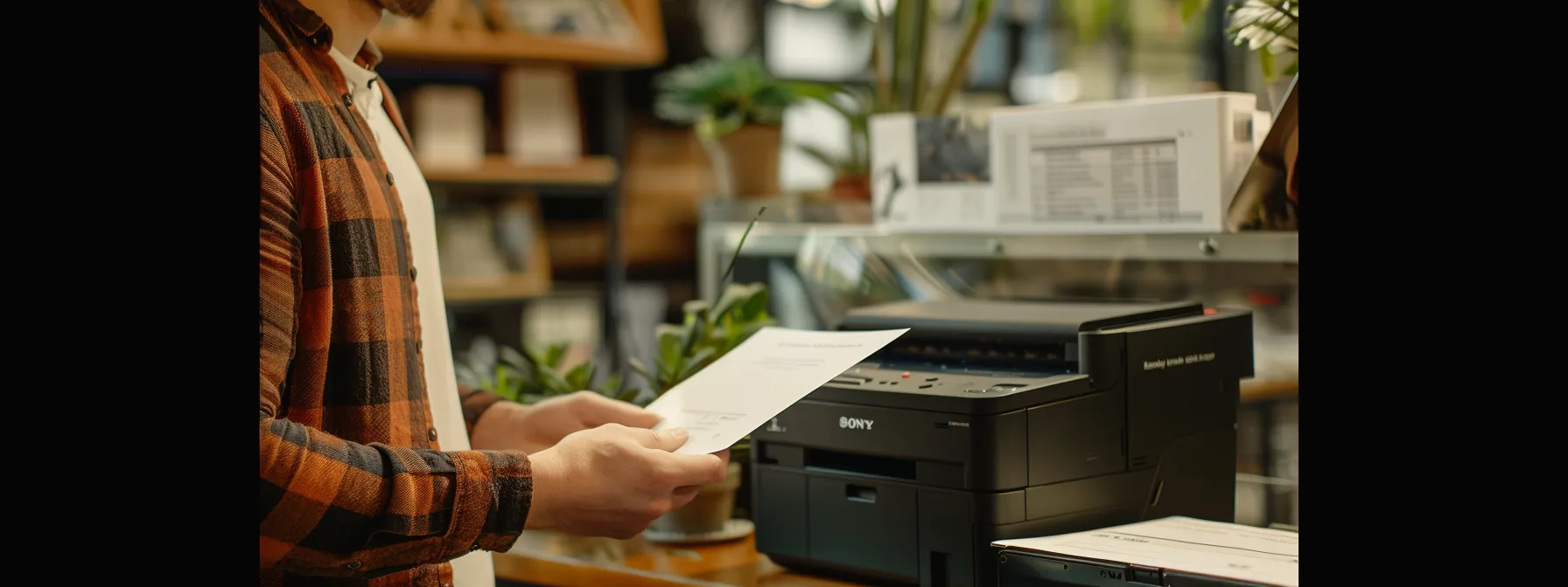 a customer holding their epson printer model and serial number information ready to provide to support.