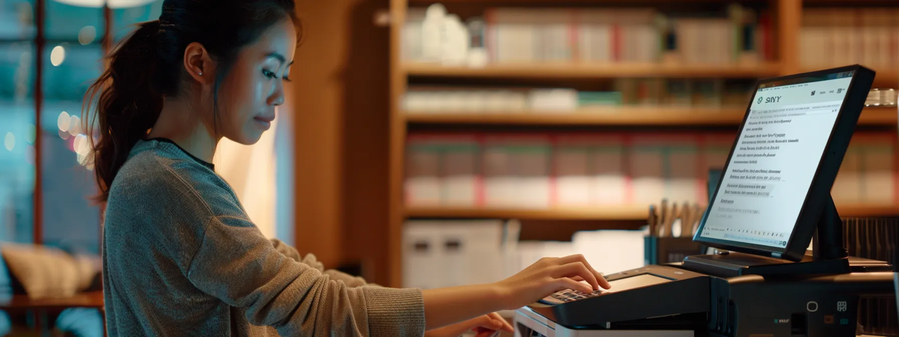 a person accessing a personalized troubleshooting resource library for their hp printer.