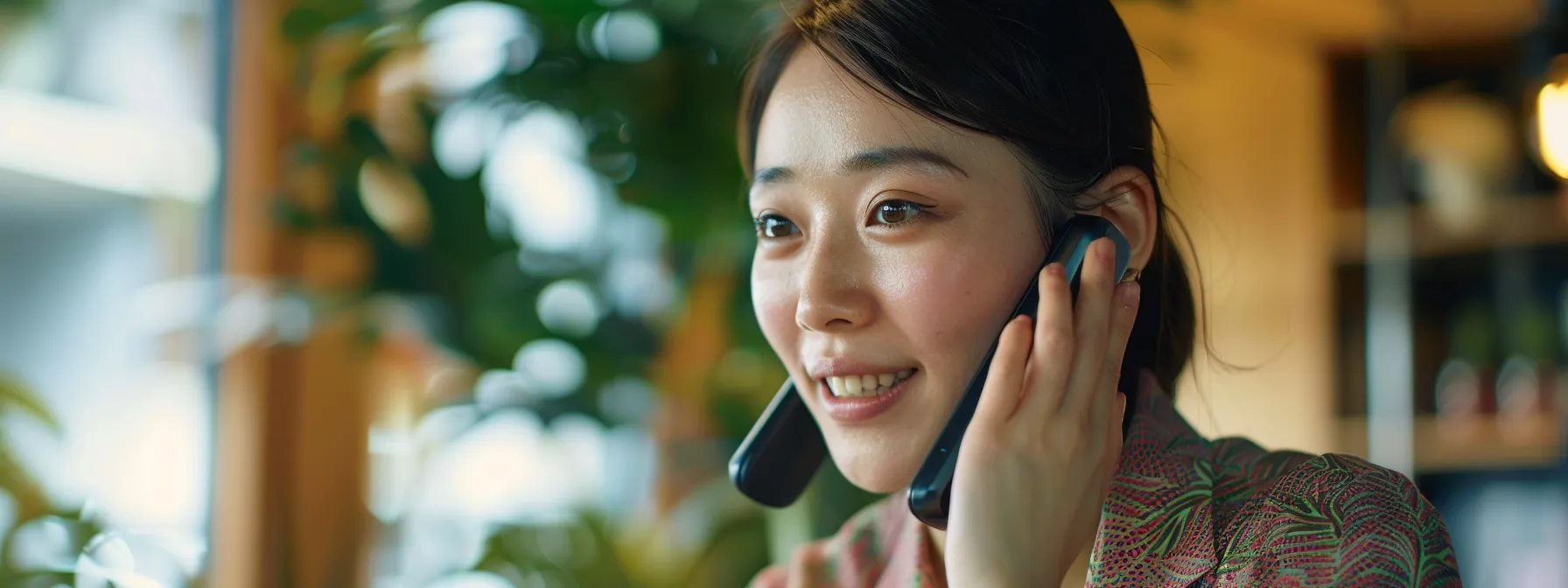 a person talking on the phone with an epson support agent about a warranty claim.