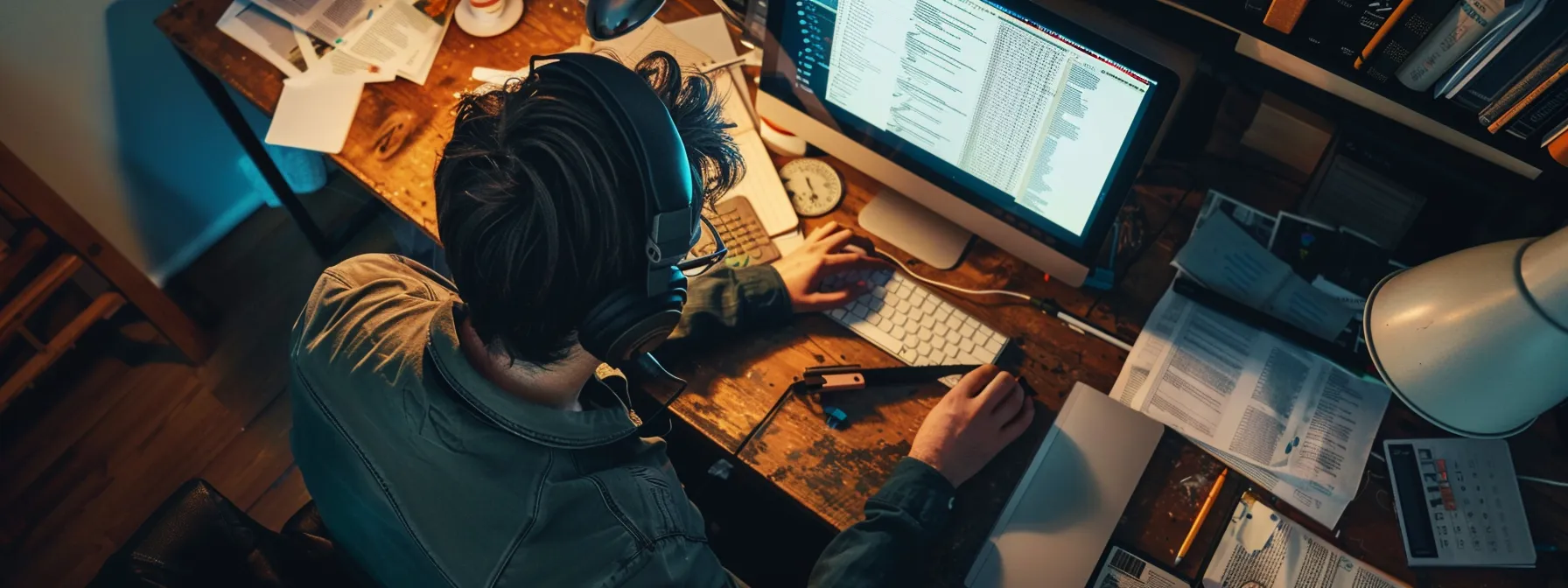 a person working on a computer, checking files and settings to fix sync problems with onedrive for business.
