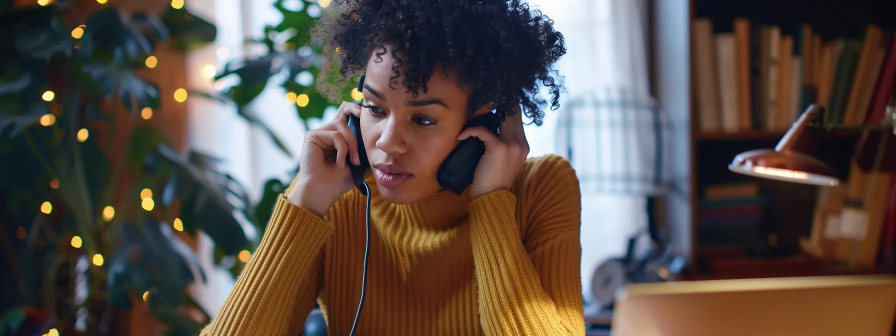 a person on the phone with brother support, taking notes and looking focused.