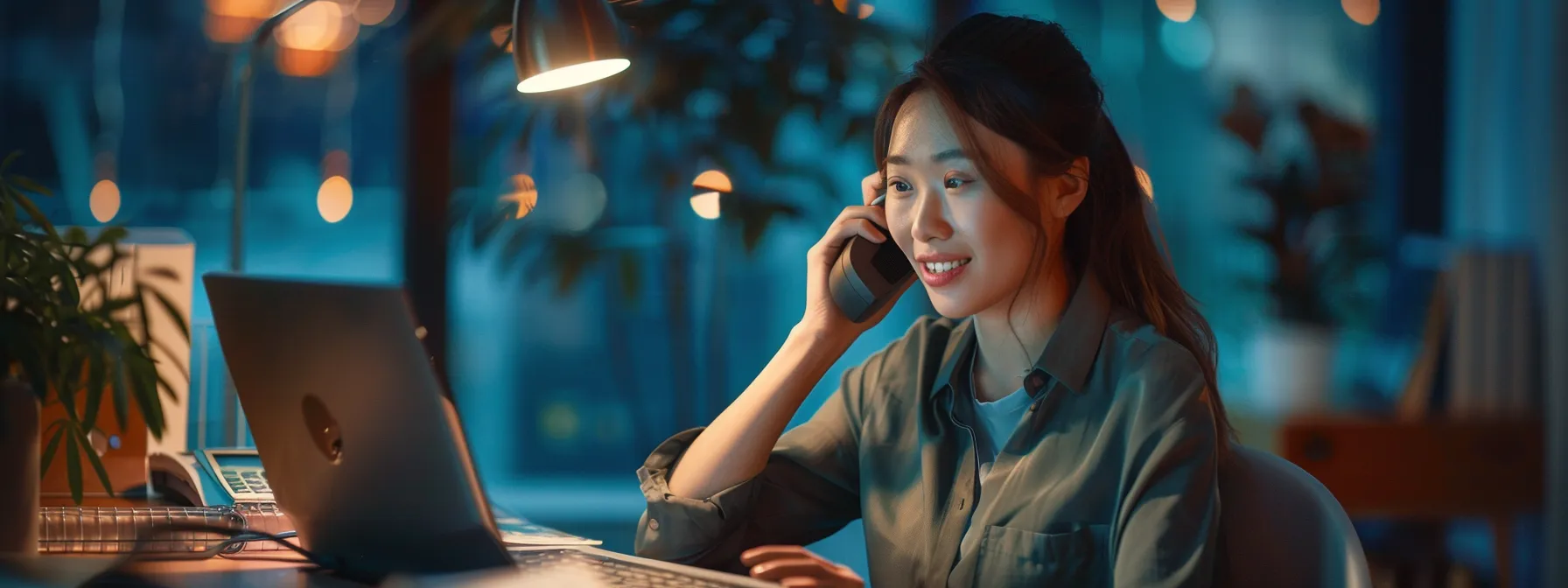 a person talking on the phone with a brother printer support representative.