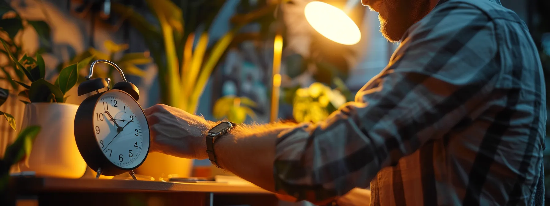 a person checking the clock before dialing brother printer support number.