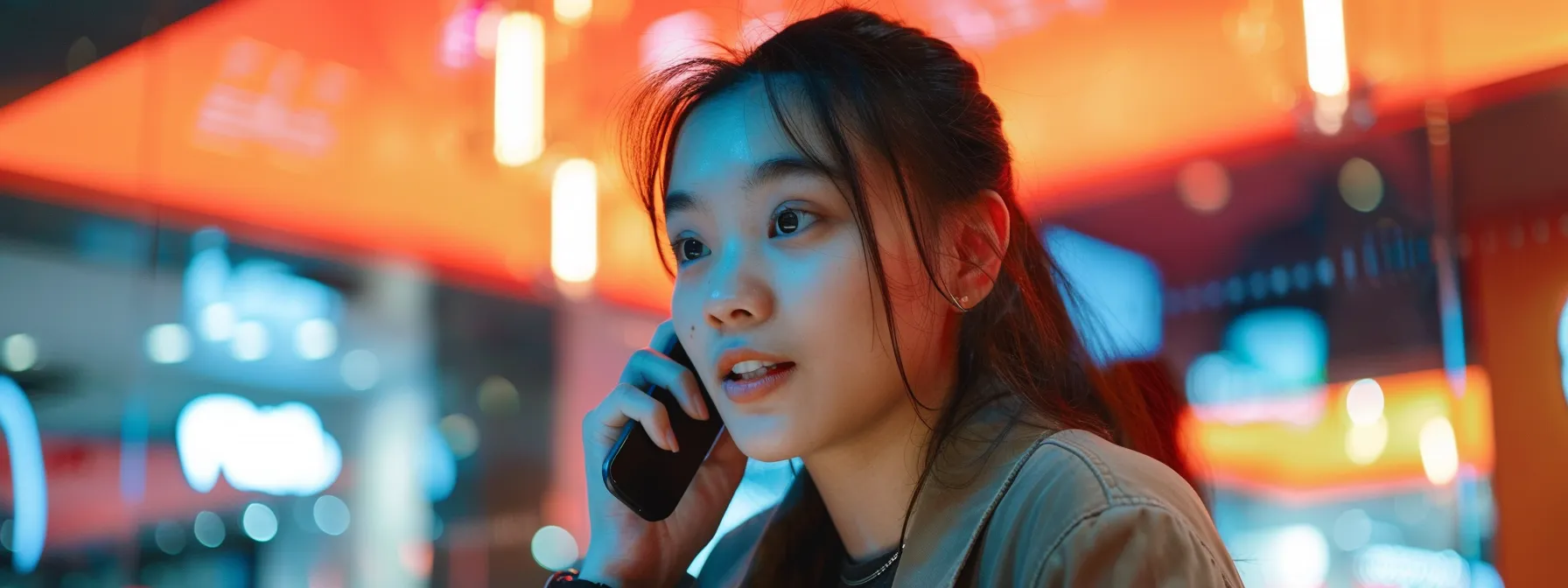 a person talking on the phone with a customer service representative.