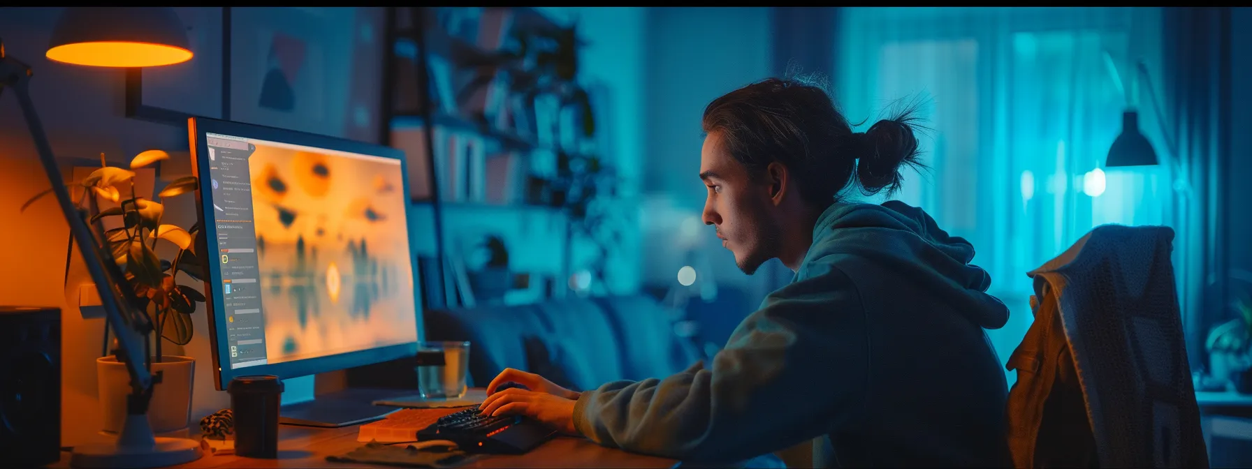 a person fixing a computer displaying windows update error messages.