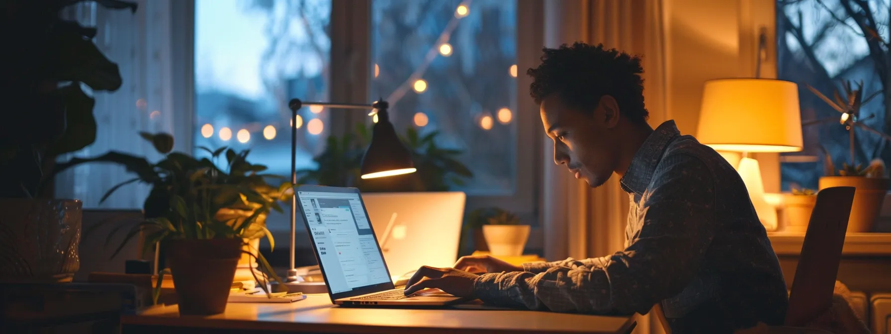 a person sitting at a desk with a laptop open, navigating through a web browser to access the comcast business router login page.