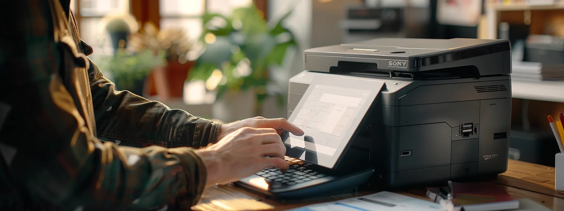 a person preparing key printer information before reaching out for hp printer support.