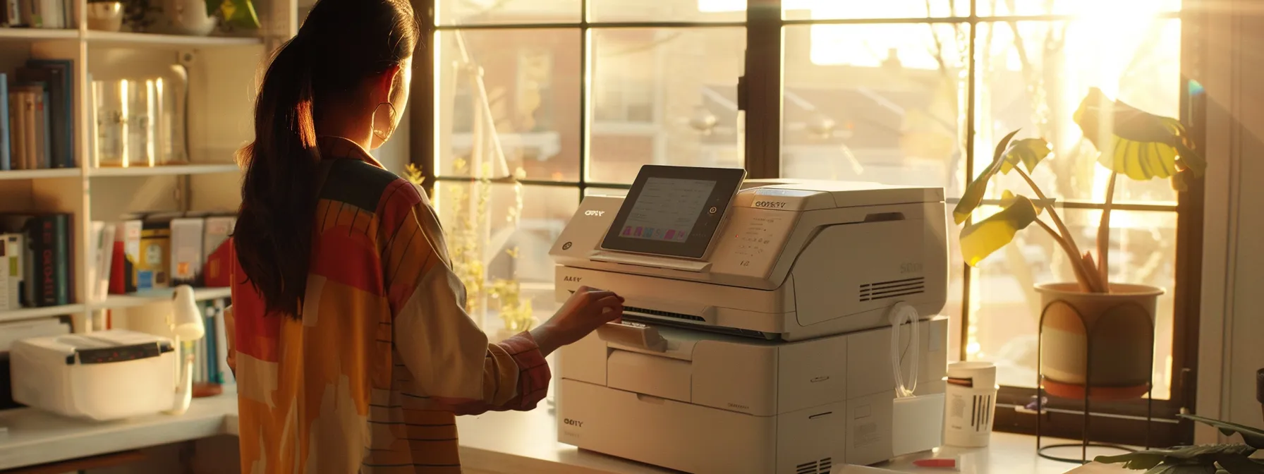 a person troubleshooting a hp printer with paper jam issues.