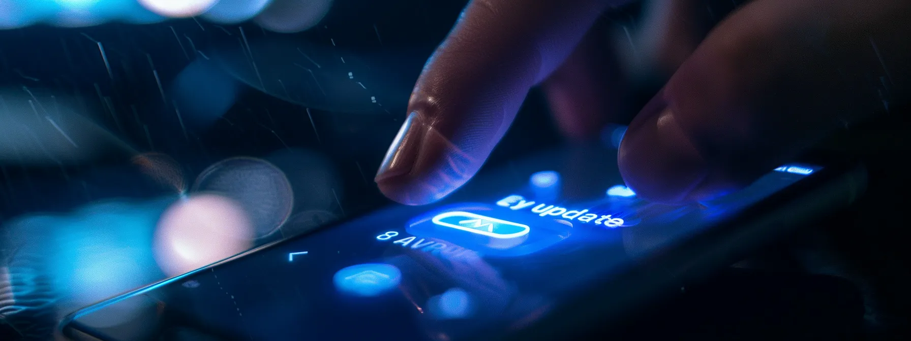 a close-up photo of a hand tapping the 