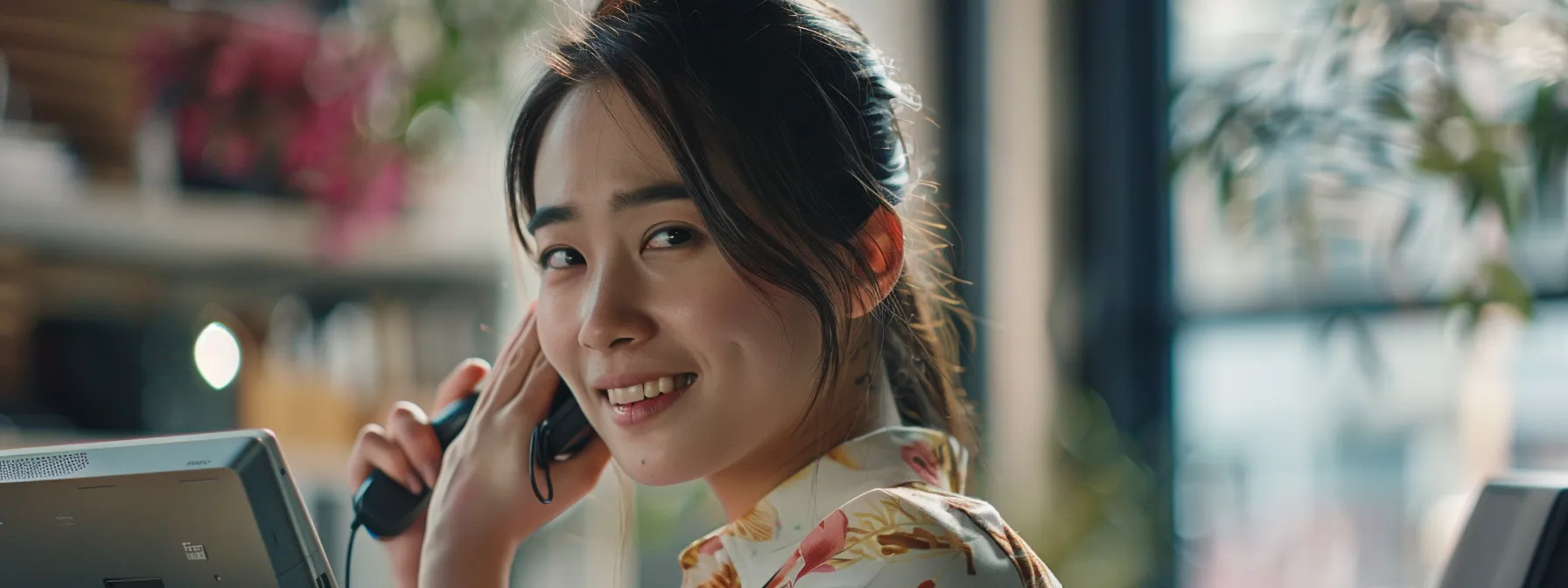 a person talking on the phone with a customer support representative about their epson printer issue.